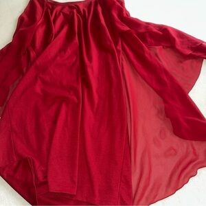 Womens Size 1X IMAN Vibrant Red A-Line Blouse Shaw.